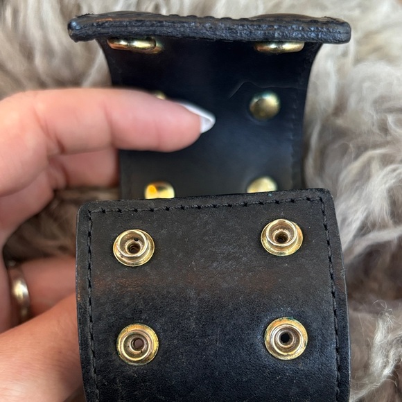 Tory Burch Leather Snap Cuff Bracelet with Gold Studs - Picture 2 of 5